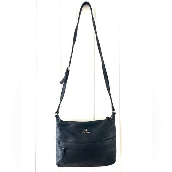 Kate Spade Black Grant Park Starla Pebble Leather Crossbody Bag, OS - Picture 3 of 9